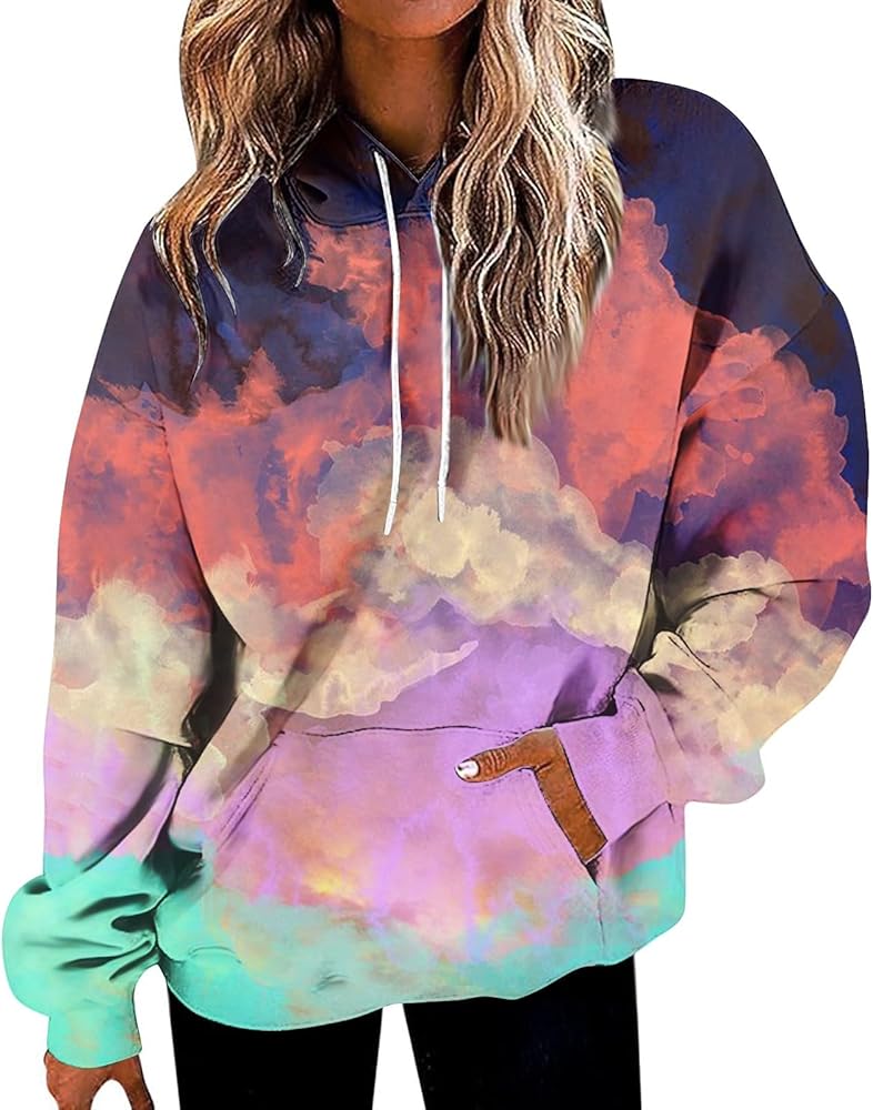 Plus Size Hoodies For Women Fashion Graphic Sweatshirt For Women Long Pullover Fall Clothes For Women 2023