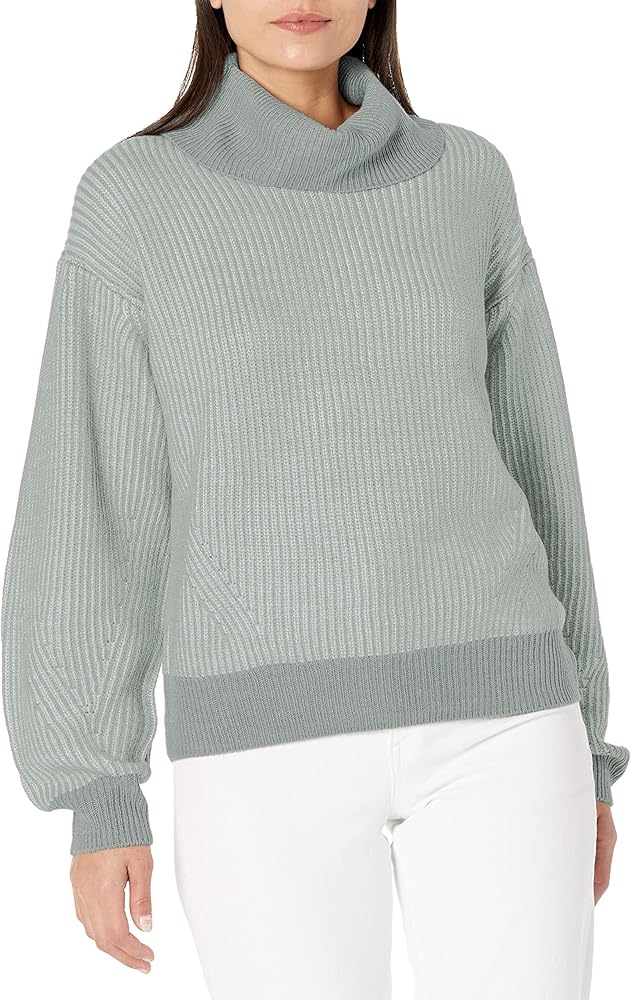 DKNY Women's Bubble Sleeve Warm Cozy Sportswear Sweater