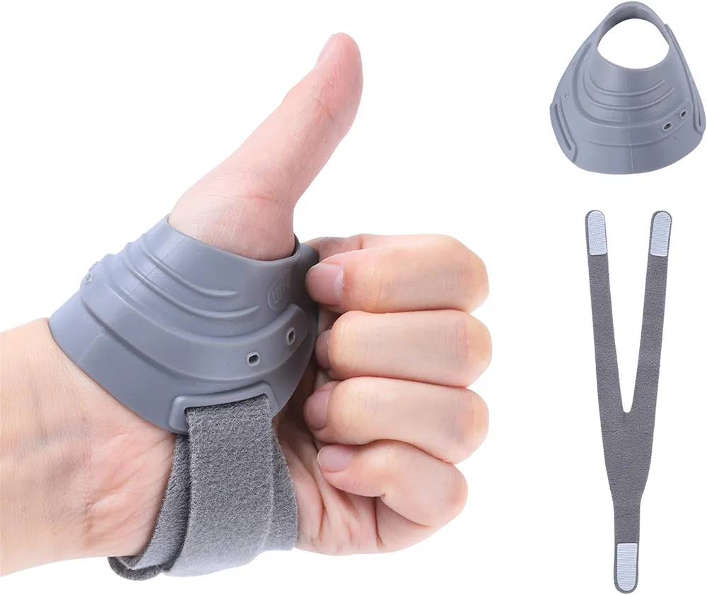 CMC Thumb Brace for Women and Men, Left Thumb Support for Muscle Strain/Trauma/Tendonitis/Joint Pain/Arthritis,Adjustable Thumb Splint with Thumb Sleeve - Gray, Small, Left