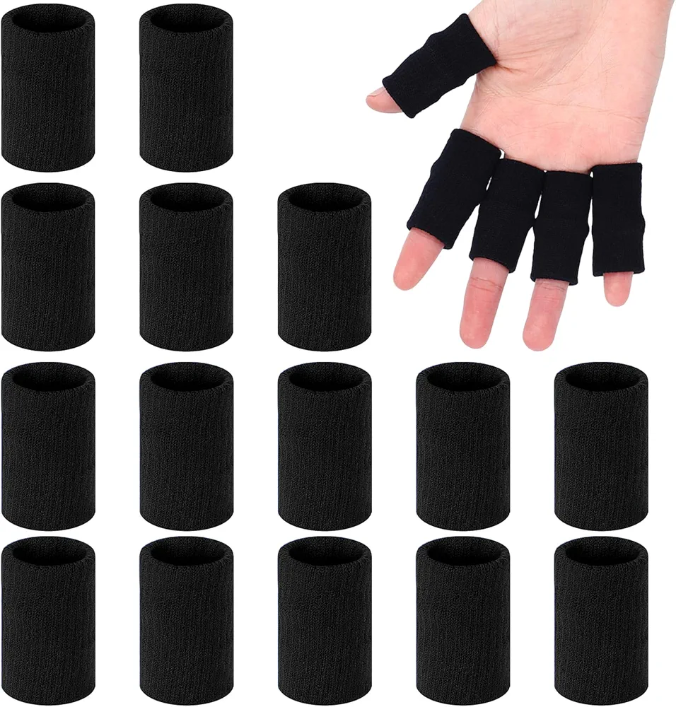 20Pcs Finger Sleeves Protectors, Finger Compression Sleeve Finger Pads, Sport Finger Sleeves Finger Splints Thumb Finger Brace Finger Support Elastic Thumb Sleeves for Basketball Outdoor Sports