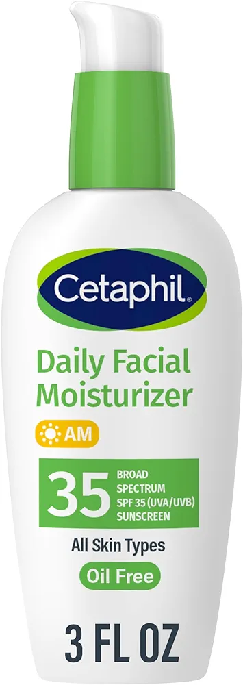 Cetaphil Face Moisturizer, Daily Oil Free Facial Moisturizer with SPF 35, For Dry or Oily Combination Sensitive Skin, Fragrance Free Face Lotion