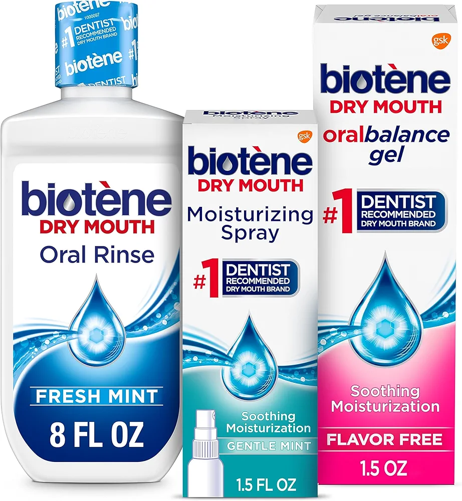 biotène Dry Mouth Management Oral Rinse, Dry Mouth Spray and Moisturizing Gel - 1 Kit