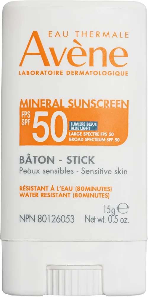 Eau Thermale Avene Mineral Sunscreen Stick SPF 50, 0.5 Oz.