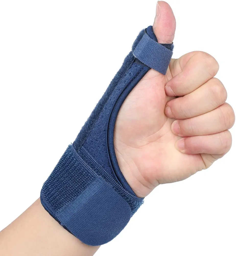 Thumb Spica Splint, Reversible Thumb Stabilizing Brace Copper Compression Recovery Thumb Brace, Lightweight and Breathable Nursing Thumb Fracture Fixation Finger Sleeve Joint Dislocation(Navy blue)