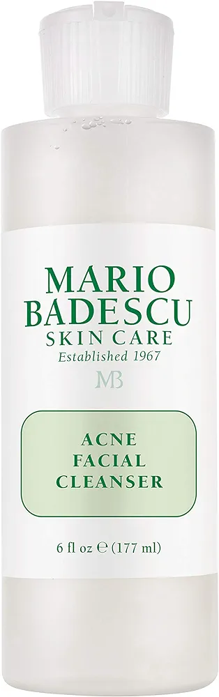 Mario Badescu Acne Facial Cleanser for Combination & Oily Skin, Oil-Free Face Wash with Salicylic Acid & Aloe Vera, Deep Pore Clean, 6 Fl Oz (Pack of 1)