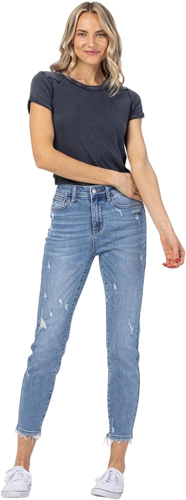 Judy Blue Women's High Rise Mineral Wash Relaxed Fit Jeans