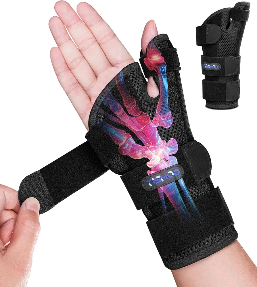 Thumb Splint-Wrist Brace with Thumb Support-Wrist Splint with Thumb Spica Splint for Arthritis,Sprains, Tendonitis,Ligament Injury,Carpal Tunnel,De Quervain's Tenosynovitis fit Women & Men(Right Hand)