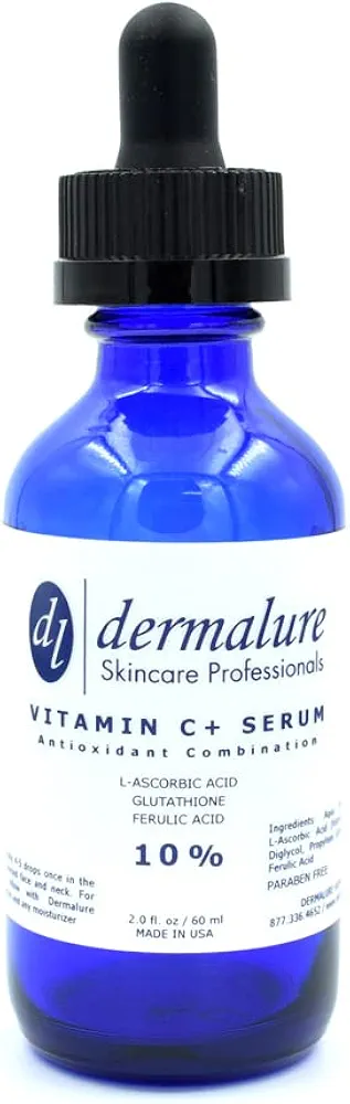 VITAMIN C SERUM 10% 2oz. 60ml Skin and Face | Tri-Blend Formula with C Ferulic and Glutathione | Powerful Anti Oxidant Repair Serum for Erasing Wrinkles and Blemishes