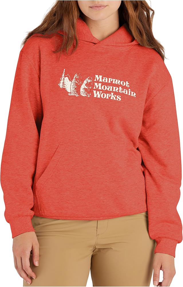 MARMOT Women's Marmot for Life Hoody - Hooded Sweatshirt with Screen Printed Graphic, Double-Layer Hood and Kangaroo Pocket