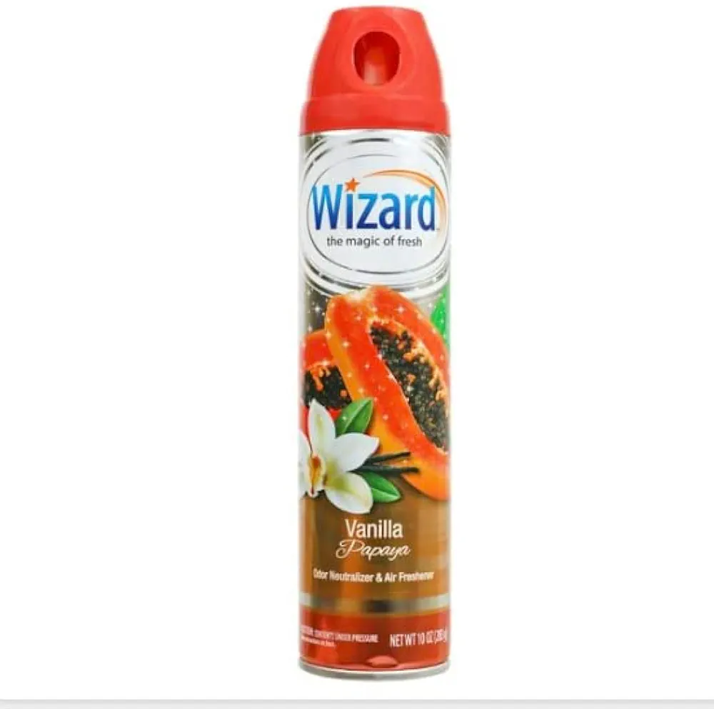 Wizard The Magic of Fresh | Odor Neutralizer & Air Freshener - 10 Oz. Vanilla Papaya (Pack of 3) (Packaging May Vary)