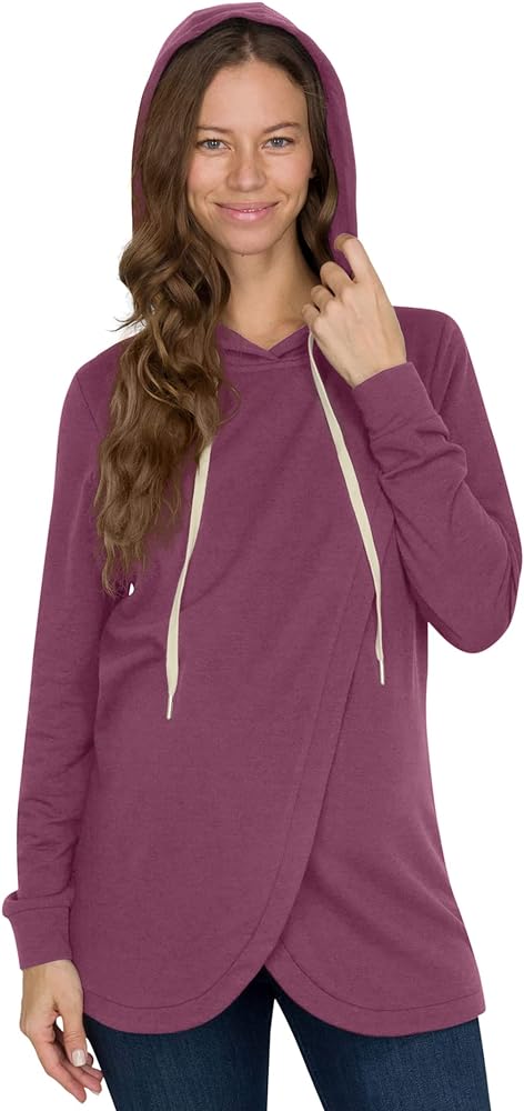 Eliana Ultra-Soft Layered Maternity & Nursing Hoodie - Nursing Sweatshirts for Breastfeeding - Maternity Hoodie