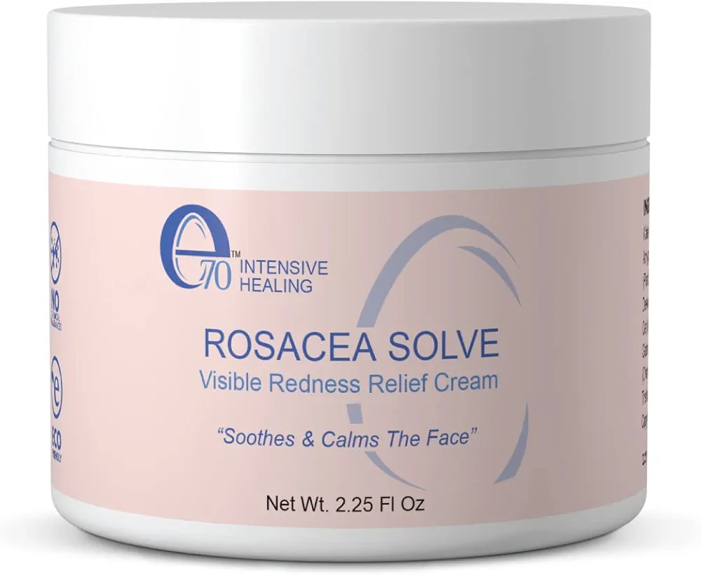 Rosacea Solve - Redness Relief Cream - Face Moisturizer For Rosacea & Acne Prone Skin - Sensitive Skin Care With Organic Ingredients, Almond Oil, Licorice & Chamomile Extracts - No Parabens