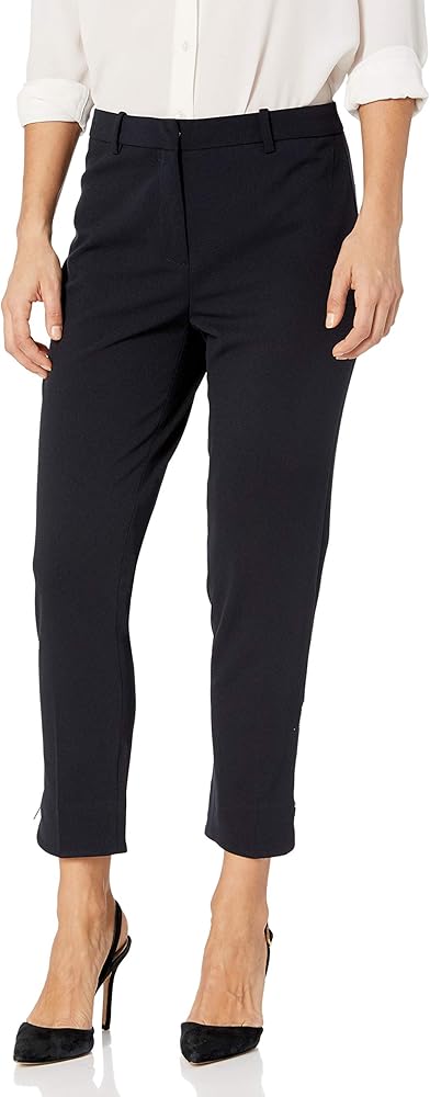 Ellen Tracy Women's Petite Zip Ankle Pant, Night Sky, PS