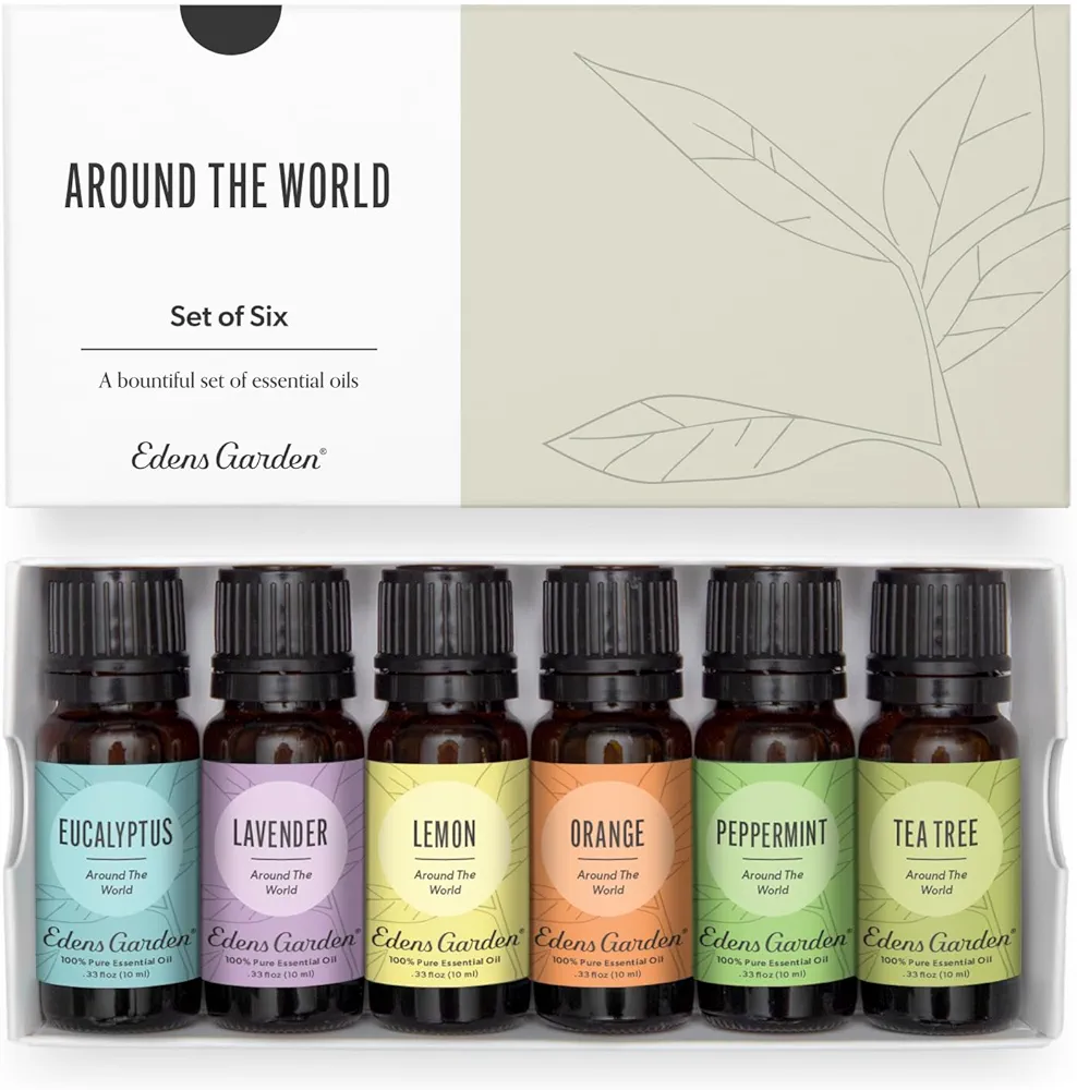 Edens Garden Around The World Essential Oil 6 Set, Best 100% Pure Aromatherapy Kit (for Diffuser and Therapeutic Use)