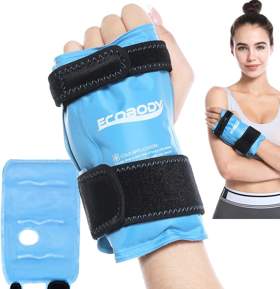 Wrist Ice Pack for Injuries, Reusable Hand Ice Pack for Carpal Tunnel, Rheumatoid Arthritis, Tendonitis, Bruises, Gel Cold Pack with Cold Compression, Universal Sizes (Pack of 1)