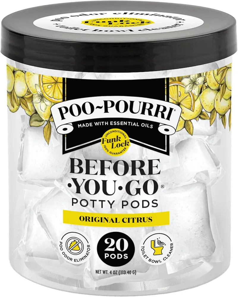 Poo-Pourri Before-You-Go Potty Pods, Original Citrus, 20 Count Toilet Pod - Lemon, Bergamot and Lemongrass