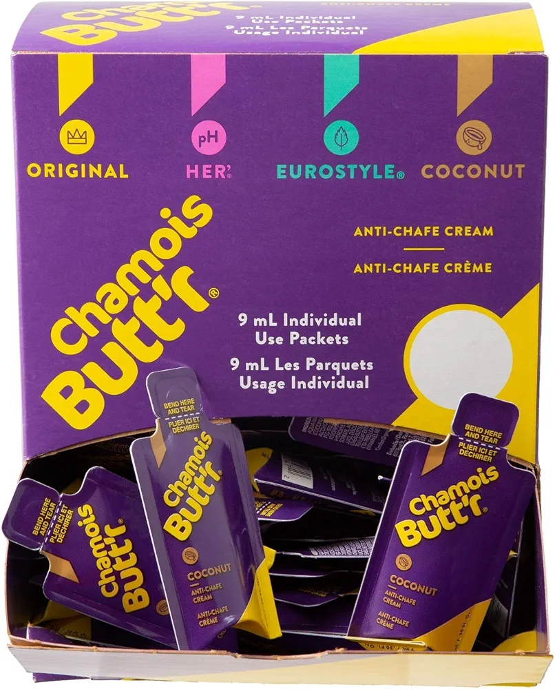 Chamois Butt'r Coconut Anti-Chafe Cream, 75 Count of 9mL packets