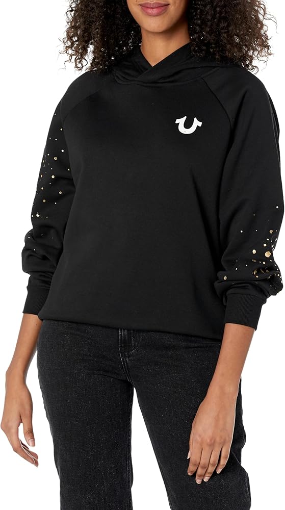 True Religion Women's Paint Splatter Boyfriend Hoody