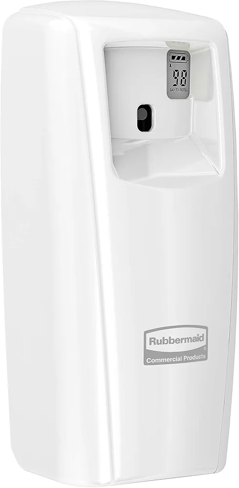 Rubbermaid Commercial FG401218 Microburst 9000 Aerosol Odor Control LCD Dispenser, White, 3.56" Width x 8.75" Height