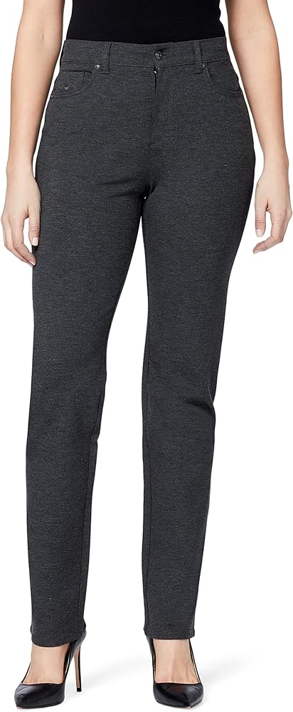 Gloria Vanderbilt Women's Petite Amanda Ponte High Rise Knit Pant