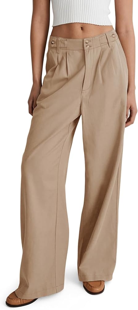 NIMIN High Waisted Wide Leg Pants for Women Tailored Teachers Work Dress Pants Trousers with Pockets