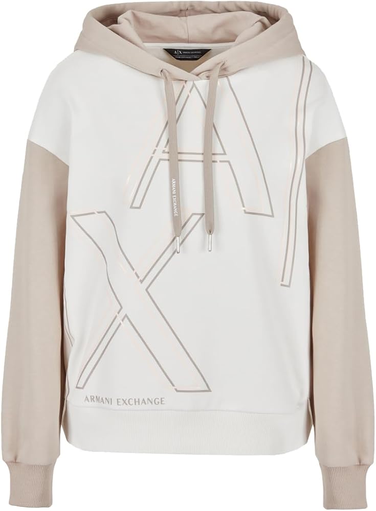 Armani Exchange Women's Ax Outline Logo Print Hoodie Sweatshirt