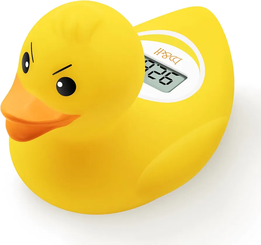 b&h Baby Bath Thermometer - (Upgraded Version) Turn On/Off Function, Fast and Accurate Water Temperature Readings, Toddlers Floating Bath Toy, Ideal for Babies & Infants (Angry Duck)