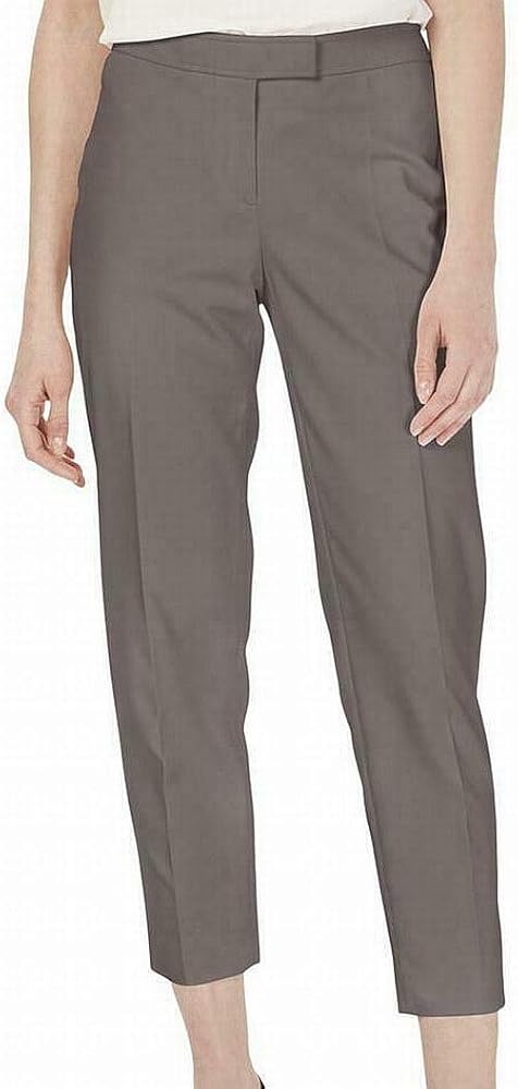 Anne Klein Womens Dress Pants Nantucket Slim Crop Trousers Gray 2