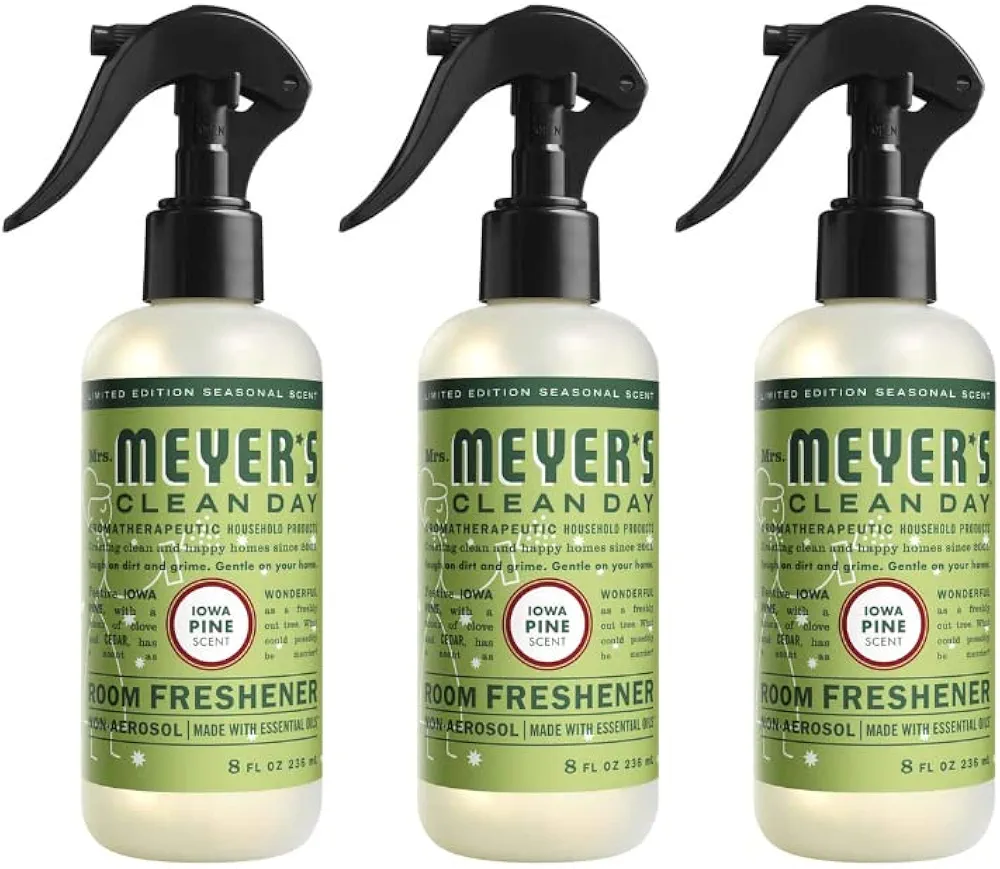 MRS. MEYER'S CLEAN DAY Room Freshener, Iowa Pine, 8 Fl Oz. (Pack of 3)