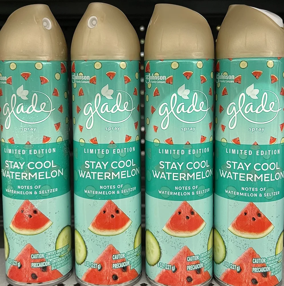 Glade Air Freshener Spray - Stay Cool Watermelon - Spring Collection 2022 - Pack of 4 Cans