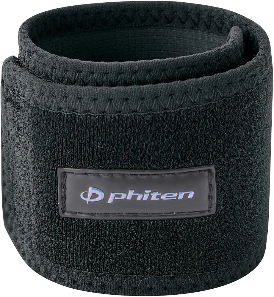 Phiten Metax Wrist and Ankle Wrap – Permeated with Aqua-Metals for Sports, Exercise, Workouts, Daily Wear for Men and Women - Pair, Black, One Size Fits Most