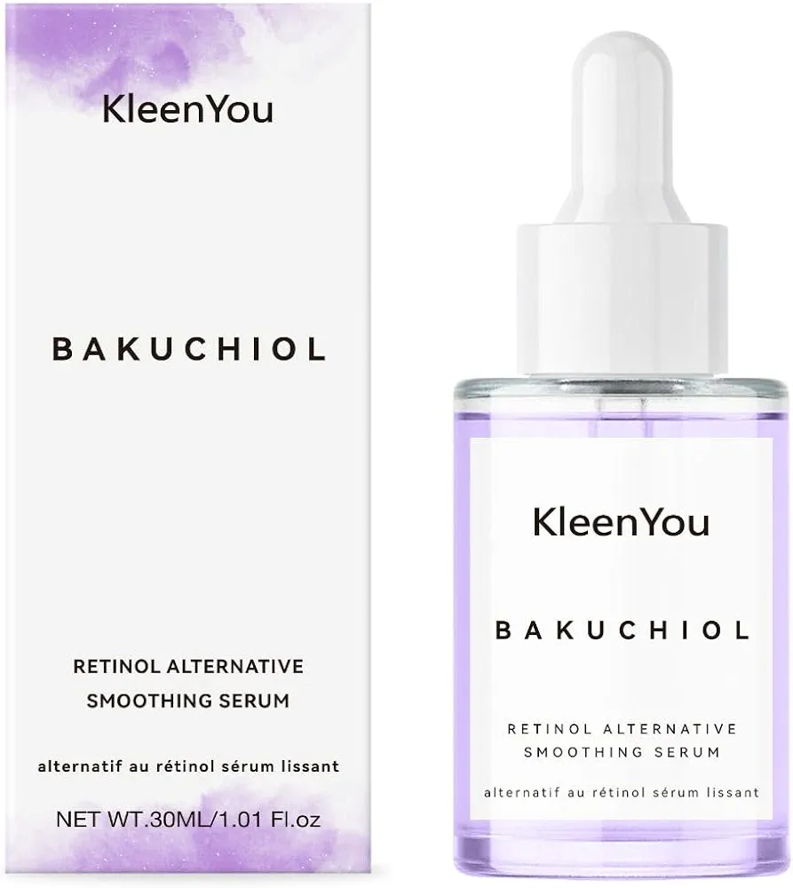 KleenYou Bakuchiol Retinol Alternative, Bakuchiol and Peptides, Face Serum for Pores, Aging Skin Care, Fine Lines, Redness, Plant-based, Vegan, Cruelty-free, Lavender