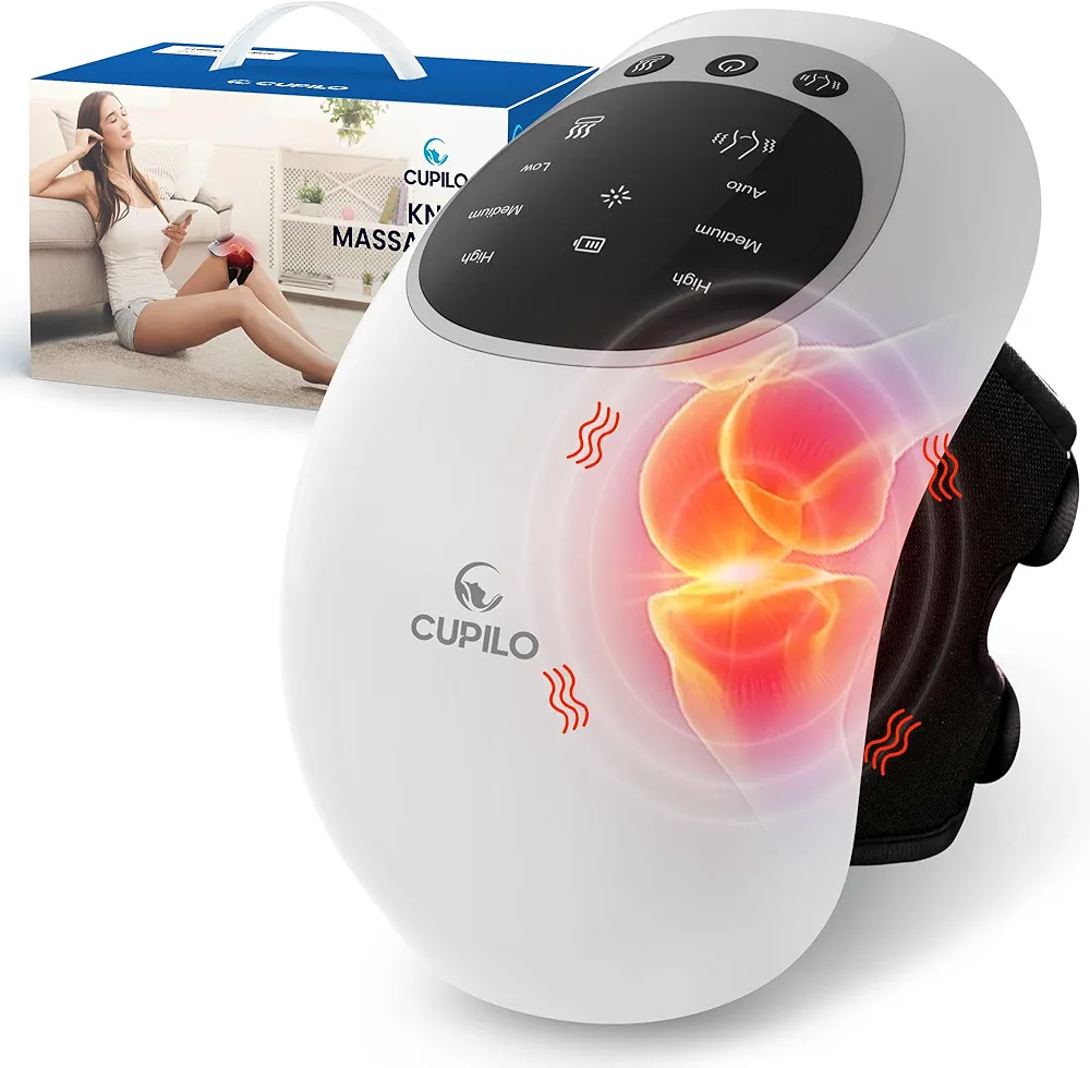 Knee Massager with Heat - FSA or HSA eligible,Heating and Vibrating Pain Relief Knee Massager for Arthritis,Stretched Ligament,Swelling Stiff Joints and Muscles Injuries,Gifts for Mom,Dad