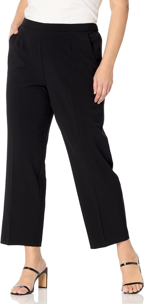 Briggs New York Women's Plus Size Pull on Dress Pant Average & Short Length