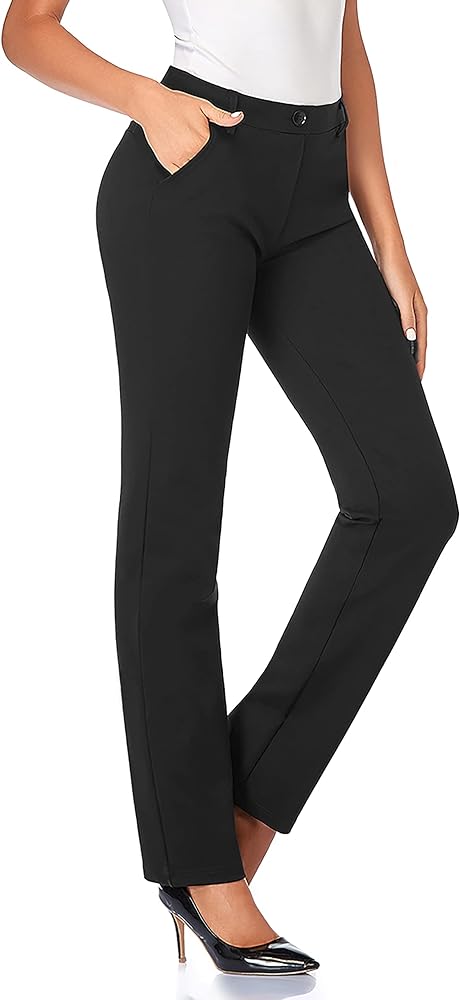 Tapata Women's 28''/30''/32''/34'' Stretchy Straight Dress Pants with Pockets Tall, Petite, Regular for Office Work Business