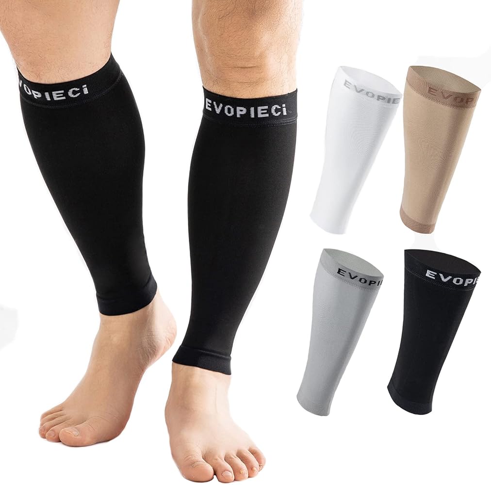 20-30mmHg 1 Pair Calf Compression Sleeve Men and Women Wide Brace for Leg Support Shin Splint Pain Relief