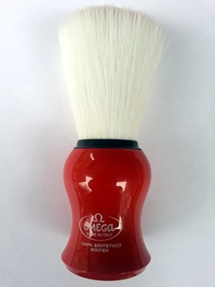 Omega Shaving Brush # 90065 Syntex 100% Synthetic RED