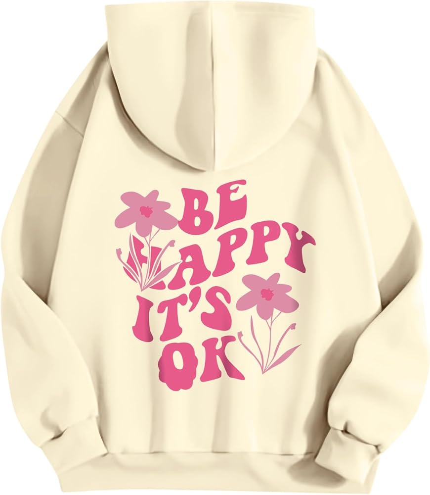 Women's Fashion Hoodies Fall Oversized Loose Graphic Sweatshirt Teen Girls Casual Cute Hoodie Pullover With Pocket