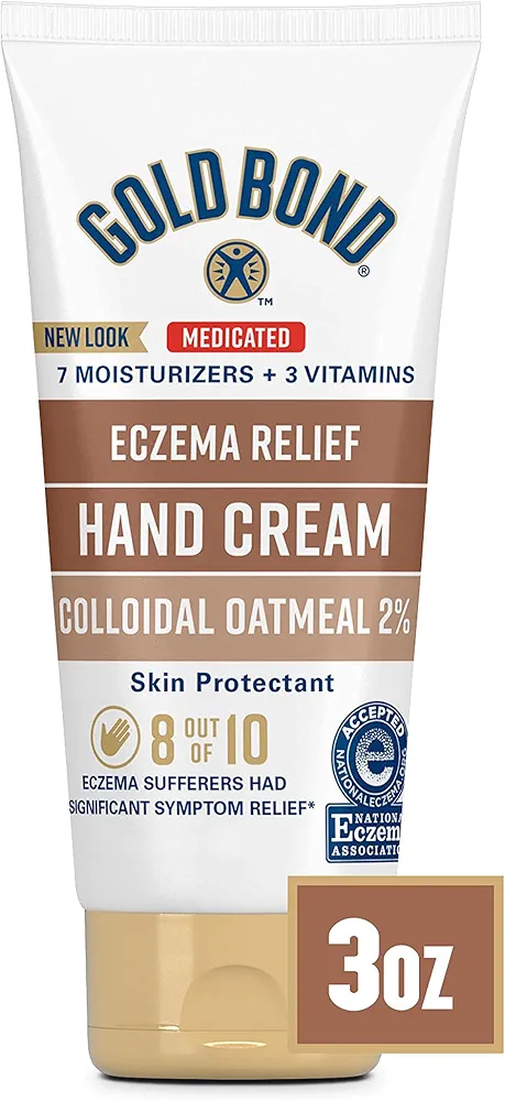 Gold Bond Hand Cream for Eczema Relief 3 oz., Skin Protectant Cream With 2% Colloidal Oatmeal