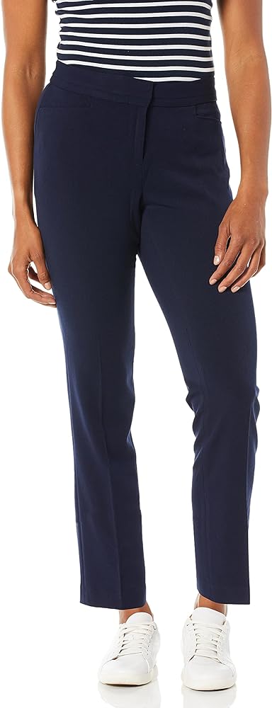 Rafaella Women's Gabardine Curvy Fit Slim Leg Pant