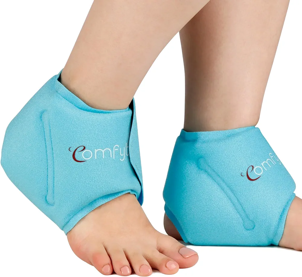 Comfytemp Ankle Ice Pack Wrap for Swelling, Plantar Fasciitis, Foot Pain Relief, FSA HSA Eligible, Gel Packs for Injuries Reusable, Hot Cold Compression for Achilles Tendonitis, Sprain Ankles, 2 Packs