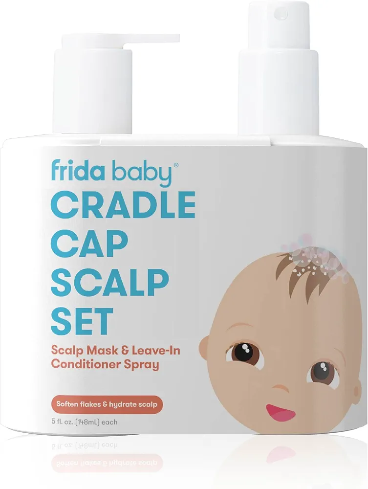 Frida Baby Cradle Cap Treatment, Cradle Cap Shampoo for Babies + Flake Fixer Scalp Spray, Cradle Cap Kit Soothes Baby's Scalp, Prevents Dryness and Flakes