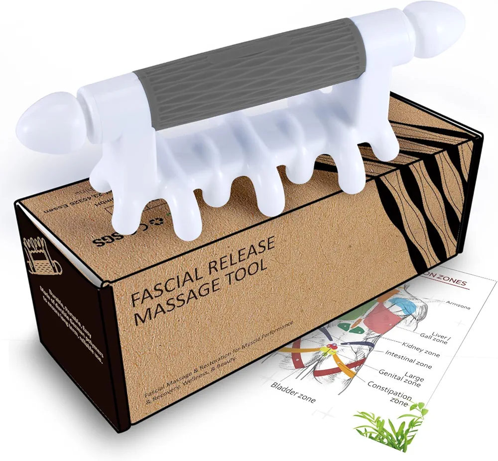 Fascia Massage Tool Myofascial Release Blaster Tools for Anti-Cellulite Skin Soothing Lymphatic Drainage Trigger Point Deep Tissue Neck,Shoulder,Lower Back,psoas,Thighs,Butt & Full Body(Grey)