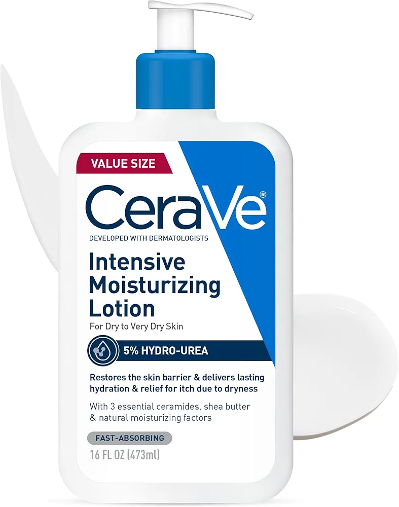 CeraVe Intensive Moisturizing Lotion | Hydro-Urea + Shea Butter | Body Lotion For Dry Skin | Relieves Signs Of Extra Dry Skin | Non Greasy Hydrating Lotion For Rough, Tight, Red & Itchy Skin | 16oz