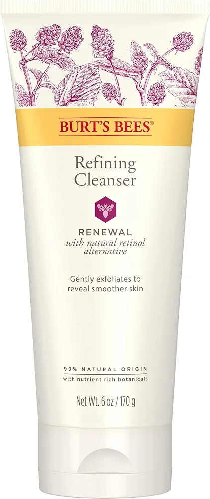 Burt's Bees Renewal Refining Cleanser with Bakuchiol Natural Retinol Alternative, 6 Oz (Package May Vary)