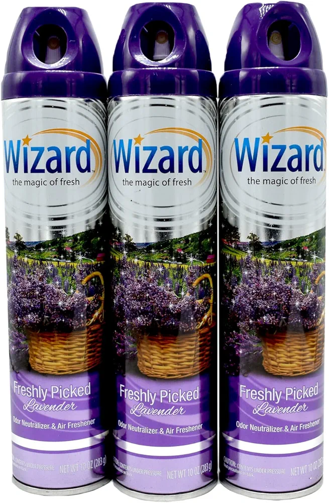 Wizard The Magic of Fresh Air Freshener 10oz Freshly Picked Lavender (Package May Vary) Pack of 3