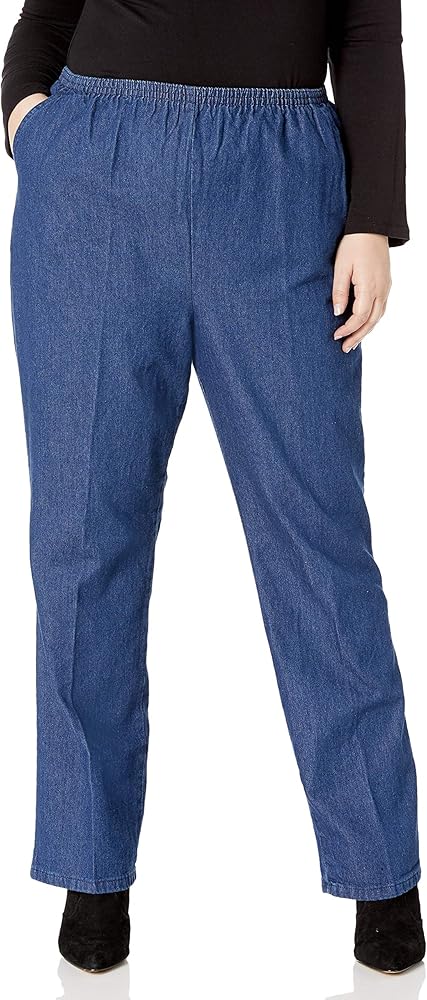 Chic Classic Collection Womens Plus Stretch Elastic Waist Pull-On Pant