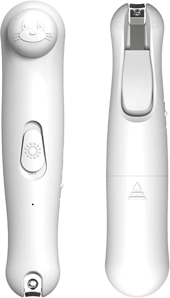 2-in-1 Electric Baby Nail Trimmer and Filer - includes 10 Grinding Heads and LED Light