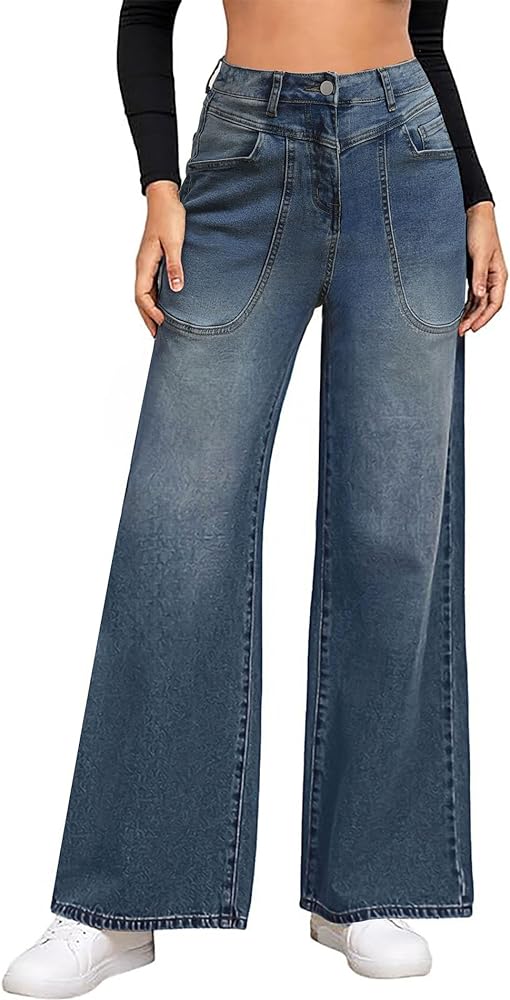 CXXQ Wide Leg Jeans for Women High Waisted Baggy Jeans Loose Boyfriends Jeans Denim Jeans Y2K