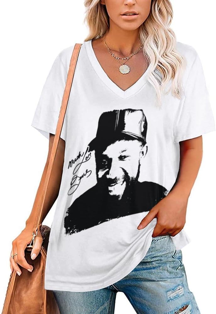 Womens T Shirt V-Neck Short Sleeve Shirts Summer Tunic Tee Tops Loose Casual Graphic Blouse